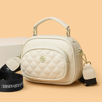 PU γυναικεία box τσάντα, αστικός μινιμαλισμός, κλείσιμο με φερμουάρ, οριζόντιο τετράγωνο σχήμα