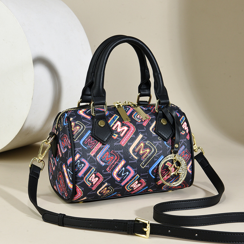 Geantă de umăr din PU cu fermoar, stil street trend, formă orizontal pătrată, Emperor Rhino