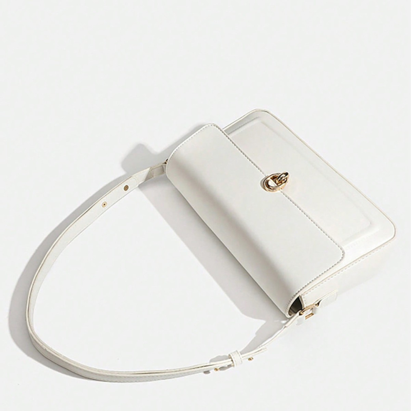 Geantă Butterfly pentru subraț, material PU, formă verticală pătrată, închidere cu lacăt, buzunare interne pentru telefon și ID