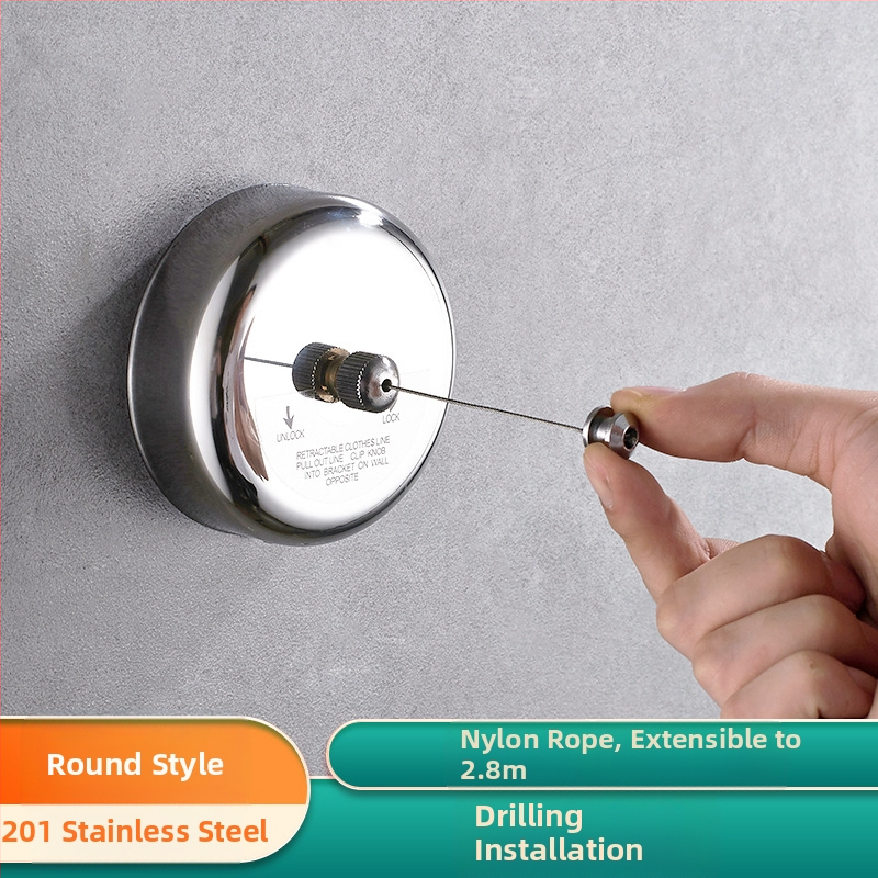Разтегателна стенна сушалка за дрехи, 304 неръждаема стомана, скрит монтаж, за баня и балкон