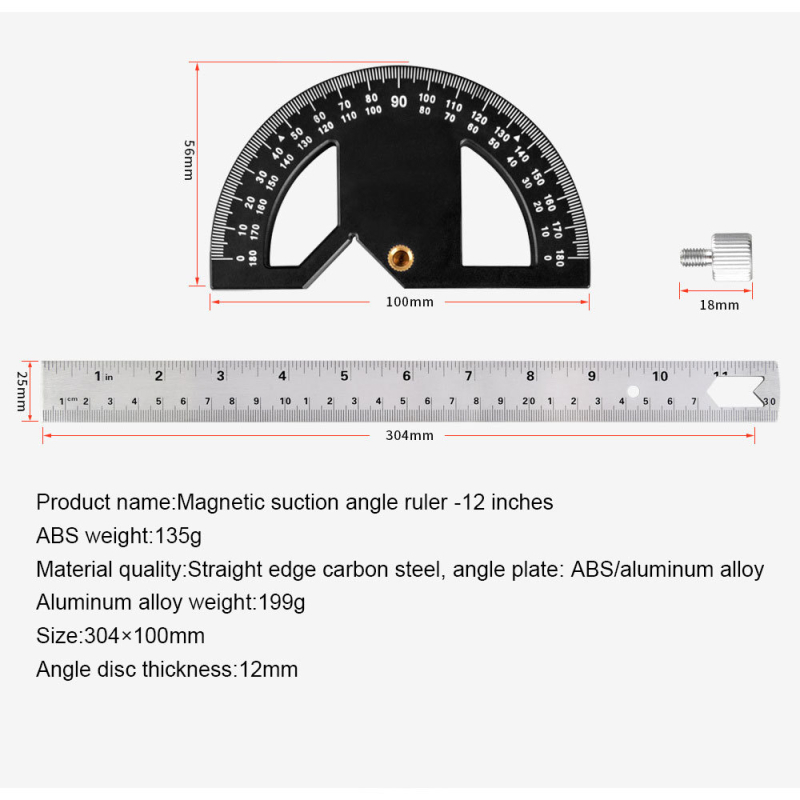 Дърводелска Edge Rule – маркиращ инструмент за дърво, ръбове и ъгли — марка Refined red Technology
