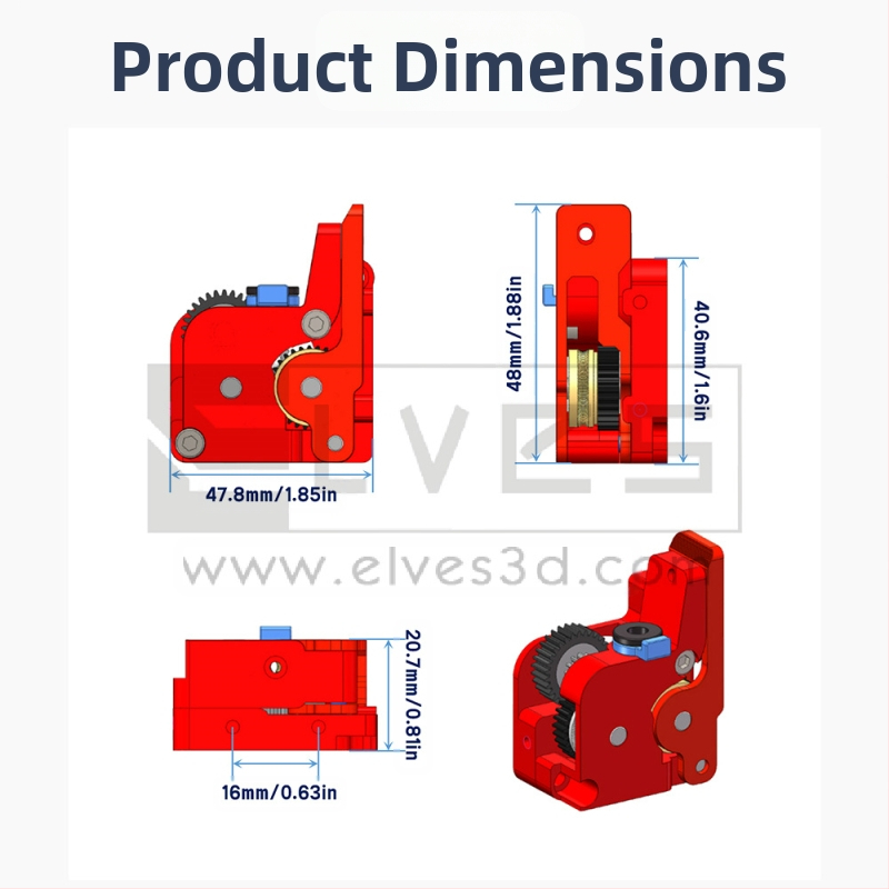 ELVES K1/K1C/K1Max цял метален екструдер – ъпгрейд комплект за близка екструзия за 3D принтер ELF/ELF PRO