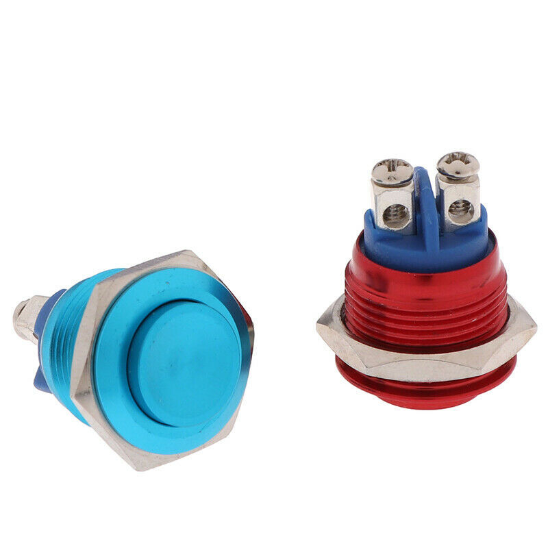 Comutator cu buton metalic, bi-metal, auto-resetare, montaj cu picior cu șurub