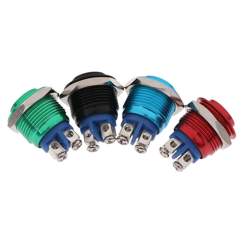 Comutator cu buton metalic, bi-metal, auto-resetare, montaj cu picior cu șurub