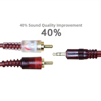 Аудио кабел 3,5 мм към два RCA мъжки за компютърни колонки