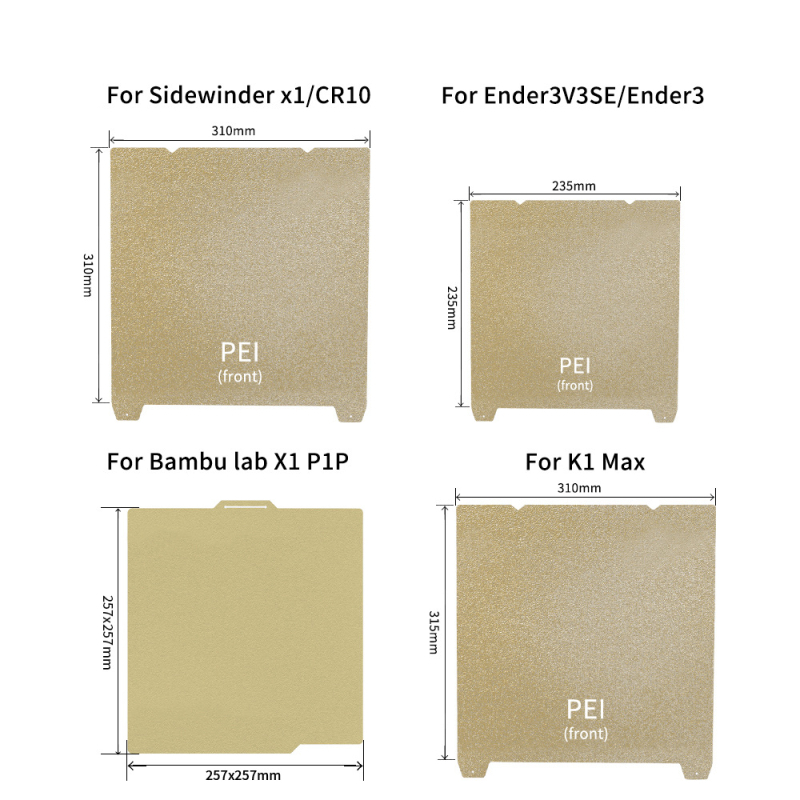 K1/K1MAX Ender-3S1/S1PRO PEI магнитна пружинна стомана двустранна повърхност за печат
