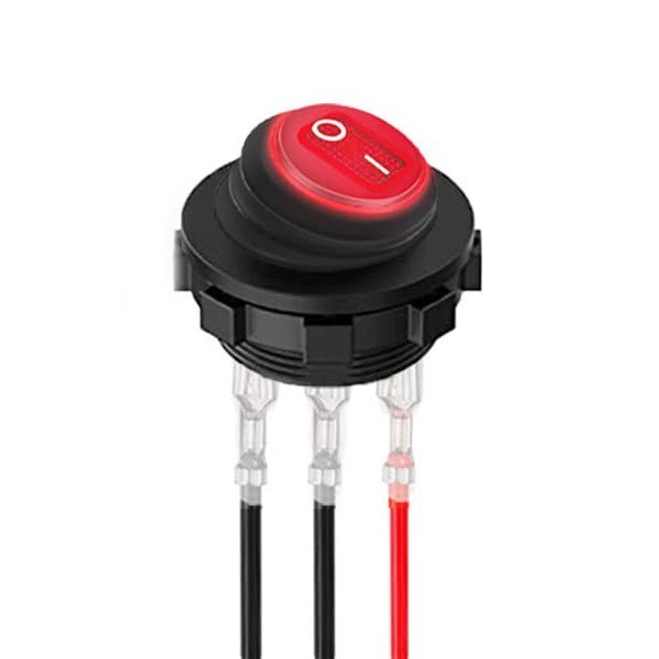 Три в едно панелен превключвател с кабелен комплект, водоустойчив морски тип, 3-пинов, LED индикатор, 12V/24V