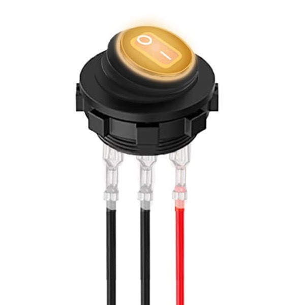 Три в едно панелен превключвател с кабелен комплект, водоустойчив морски тип, 3-пинов, LED индикатор, 12V/24V