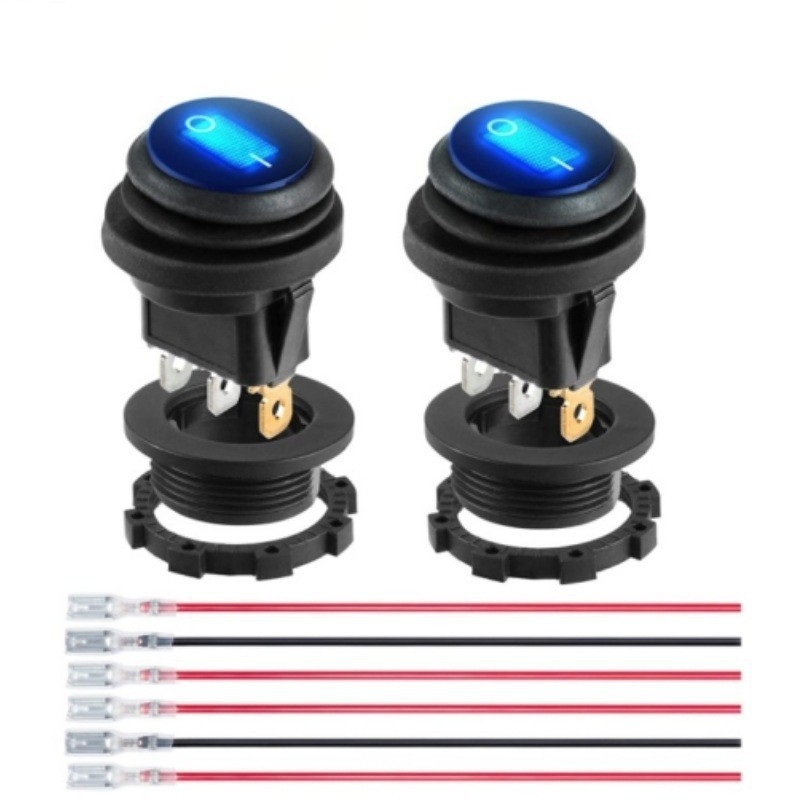 Три в едно панелен превключвател с кабелен комплект, водоустойчив морски тип, 3-пинов, LED индикатор, 12V/24V