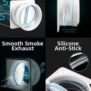 Кухненски обратен клапан за вентилация – пластмасов, модерен минималистичен стил, за кухненски изпускателни тръби, баня и обществени канали