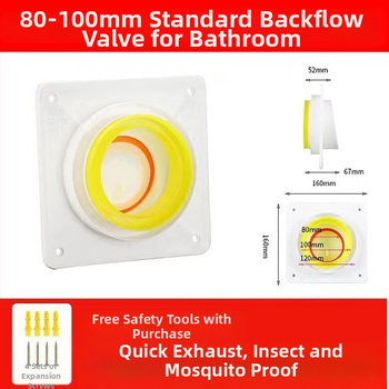 Кухненски обратен клапан за вентилация – пластмасов, модерен минималистичен стил, за кухненски изпускателни тръби, баня и обществени канали