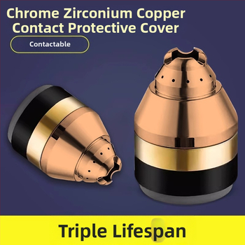 P80 zaštitni omotač mlaznice plazma rezanja; bakrena glava plamenika; zaštita kontaktnog rezanja; dodaci; The First Force marka, standardni tip, standardni zavarni napon struje, standardna duljina