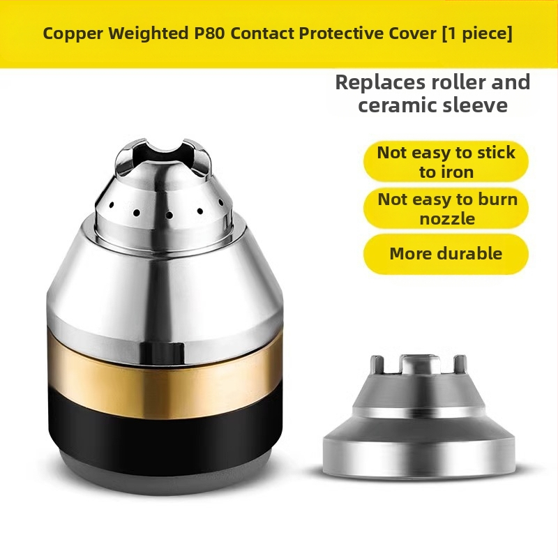 P80 zaštitni omotač mlaznice plazma rezanja; bakrena glava plamenika; zaštita kontaktnog rezanja; dodaci; The First Force marka, standardni tip, standardni zavarni napon struje, standardna duljina