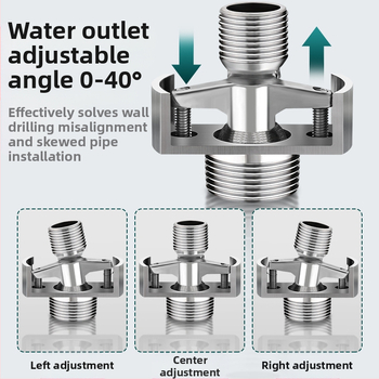 Univerzalni zakrivljeni tuš spoj, bakar, prilagodljivo, moderan minimalistički stil