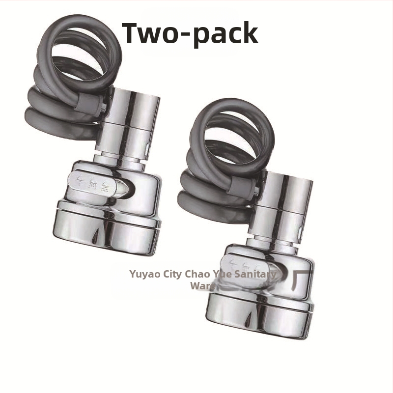 Universali virtuvės maišytuvas su ištraukiamu antgaliu, trijų lygių reguliuojamas srautas, padidintas slėgis, 360° pasukamas, prieš pursliavimą (keraminių vožtuvo šerdis; ABS medžiaga; spiralinis montavimas; viengijai jungčiai; elektroplatinimo danga)