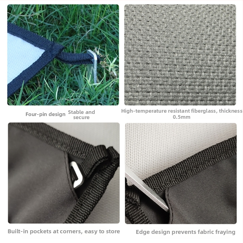 Къмпинг огнеустойчив мат – фибростъкло, огнезадържащ, термоизолационен, висока температурна устойчивост; тегло 260 g или 680 g