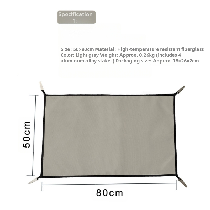 Къмпинг огнеустойчив мат – фибростъкло, огнезадържащ, термоизолационен, висока температурна устойчивост; тегло 260 g или 680 g