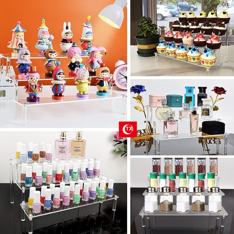 TX Acrylni stalak s ljestvama dizajnom za kozmetiku i figurice – stolni izložbeni stalak