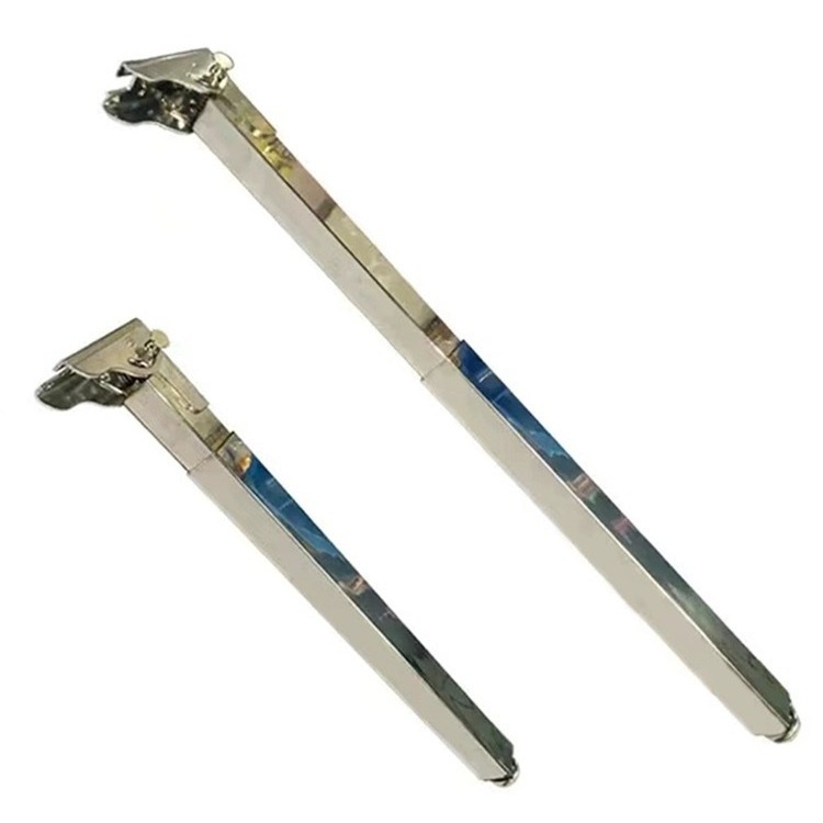 Неръждаема стомана мини квадратен телескопичен крак за краката на маса за хранене, бюро или бар — сгъваем, телескопичен, електроплатирана повърхност