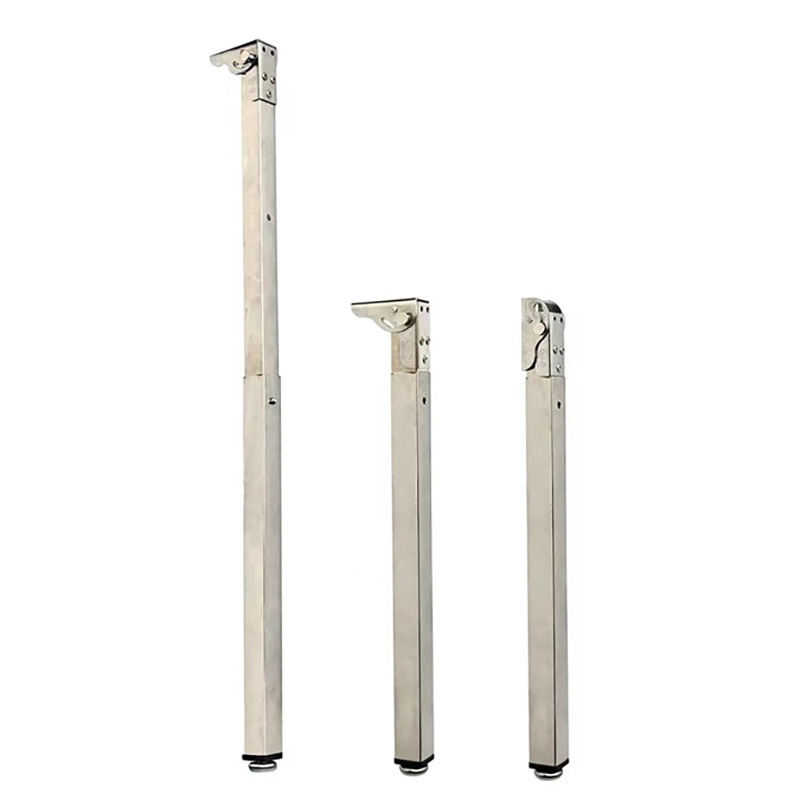 Неръждаема стомана мини квадратен телескопичен крак за краката на маса за хранене, бюро или бар — сгъваем, телескопичен, електроплатирана повърхност