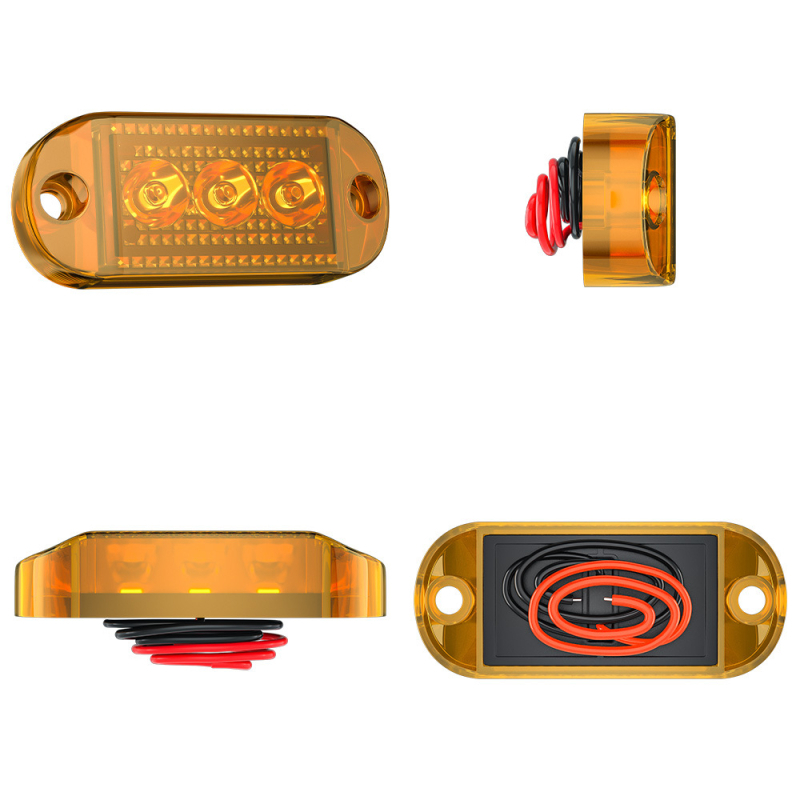 LED πλευρικό φως σήμανσης για φορτηγά, 3-LED, Universal 12-24V