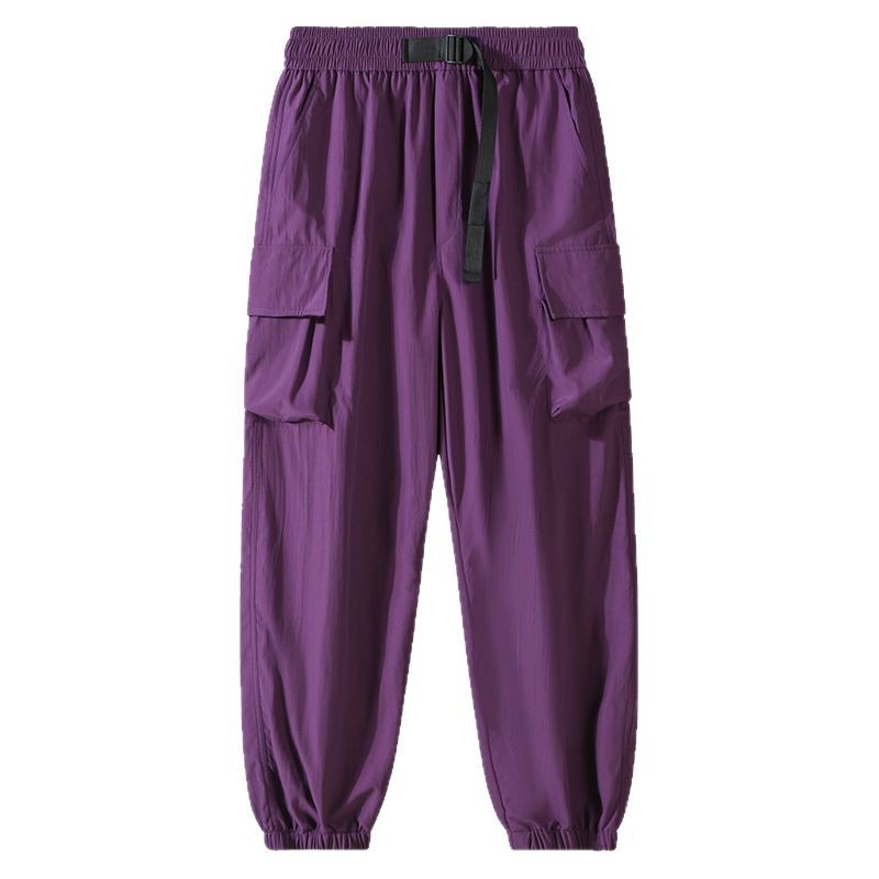 Muške casual radne hlače s ravnim krojem, srednje visine, s pojasom i prednjim vezivanjem, tkanina od laneno-sintetičke mješavine, pogodne za proljeće i jesen