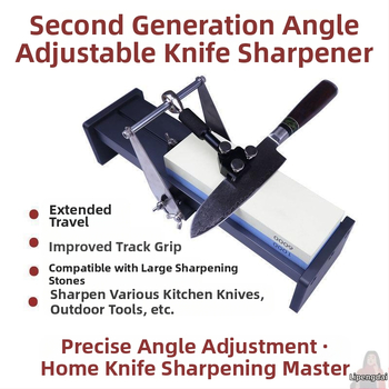 Diamentinis peilių šlifuoklio laikiklis su akmens laikikliu ir kampo lokalizatoriumi