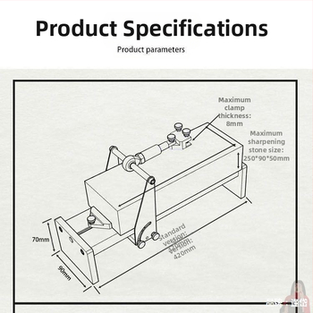 Diamentinis peilių šlifuoklio laikiklis su akmens laikikliu ir kampo lokalizatoriumi