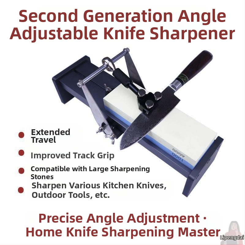 Diamentinis peilių šlifuoklio laikiklis su akmens laikikliu ir kampo lokalizatoriumi