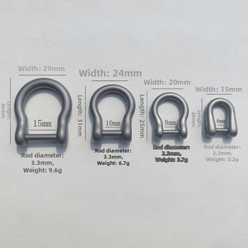 Αξεσουάρ κλειδιού από κράμα τιτανίου — αγκράμες σε σχήμα U, σε σχήμα αλόγου και σε σχήμα D; ηλεκτροπλατινωμένο, αυθεντικός σχεδιασμός.