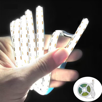 5V COB LED juostelės rinkinys spintai, 320 LED, 180° šviesos kampas, CRI 90, ryškumo reguliavimas