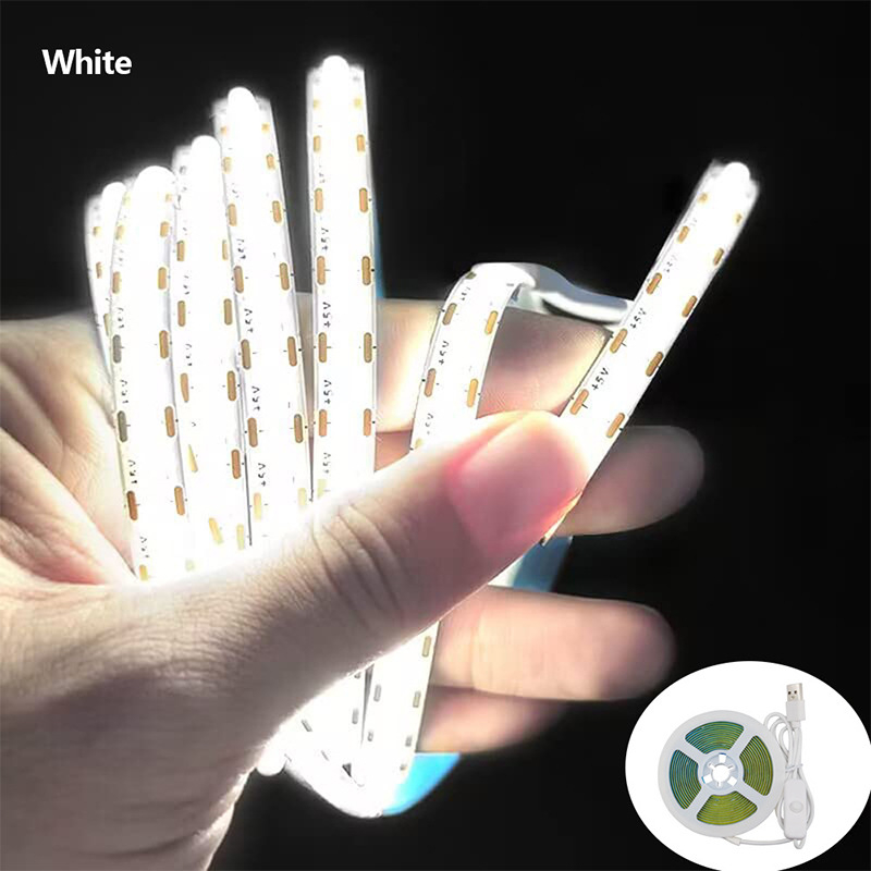 5V COB LED juostelės rinkinys spintai, 320 LED, 180° šviesos kampas, CRI 90, ryškumo reguliavimas