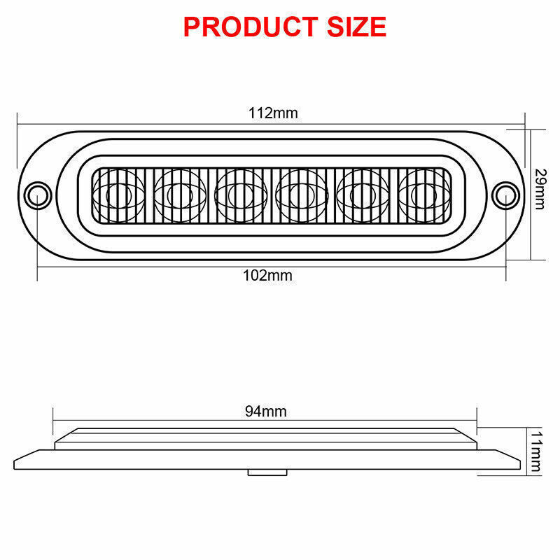 SRK-061 LED πλευρικό φως φορτηγού για φορτηγά, βαν, RV, pickup και ρυμουλκούμενα; LED 2835 0.2W, 10-30V, 1.2W, IP68, διάρκεια ζωής 50 000 h