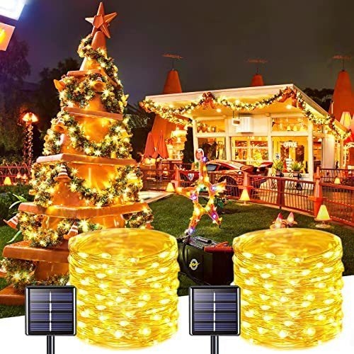Lumini LED cu sârmă de cupru alimentate cu energie solară pentru exterior, decorațiuni de Crăciun, model Solar Copper Wire Lamp, IP44, tensiune ≤36V, suport pentru personalizare