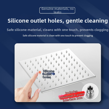 Yanya nerūdijančio plieno dušo galva, lietaus režimas, viršutinio purškimo modelis, darbinė temperatūra 1–90°C