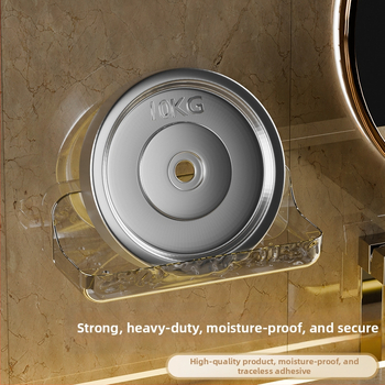 Ακρυλικό ράφι τοίχου μπάνιου για αποθήκευση — αδιάβροχο, χωρίς διάτρηση, τοποθετημένο στον τοίχο, 1 επίπεδο, πλαστικό