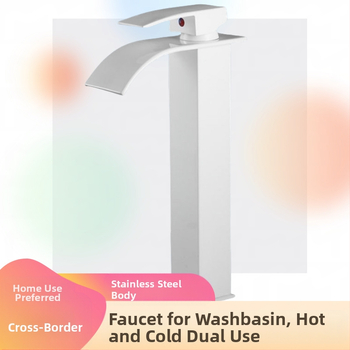 Nerūdijančio plieno praustuvo čiaupas su keraminiu vožtuvu, elektroplatinė danga, montuojamas prie praustuvo, modelis HZ-1-1-138543-3