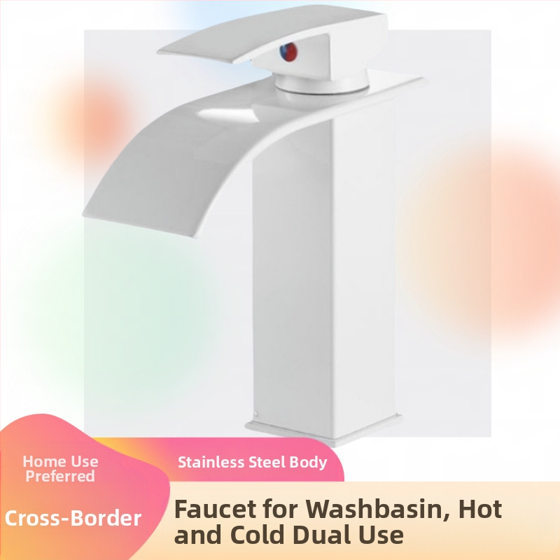 Nerūdijančio plieno praustuvo čiaupas su keraminiu vožtuvu, elektroplatinė danga, montuojamas prie praustuvo, modelis HZ-1-1-138543-3