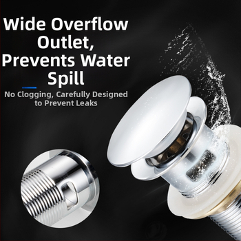 Αποχέτευση νιπτήρα με αναδυόμενο μηχανισμό – τύπος bounce, υλικό: ανοξείδωτο ατσάλι, μοντέλο DR-7886, Angma