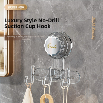 Multifunkcinis pasukamas siurbimo kabliukas, akrilinis, trijų eilių dizainas, be gręžimo, 3–5 kg apkrova