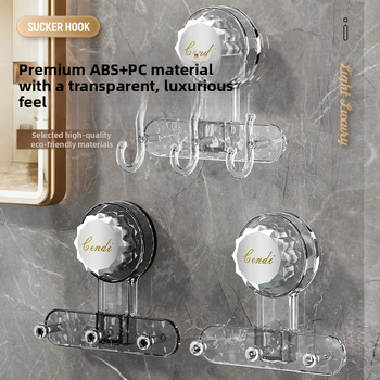 Multifunkcinis pasukamas siurbimo kabliukas, akrilinis, trijų eilių dizainas, be gręžimo, 3–5 kg apkrova