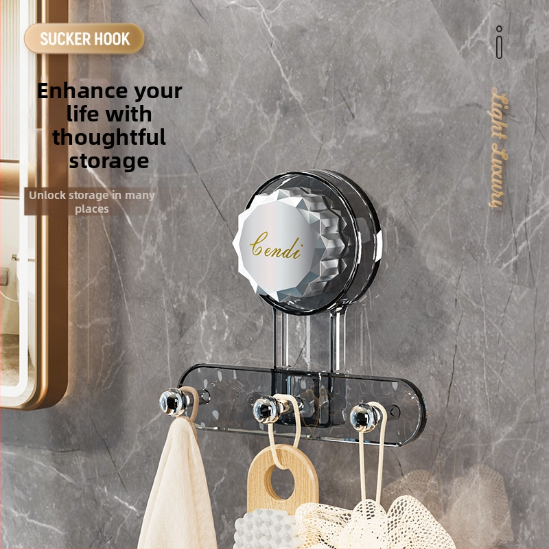 Multifunkcinis pasukamas siurbimo kabliukas, akrilinis, trijų eilių dizainas, be gręžimo, 3–5 kg apkrova