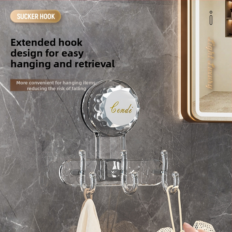 Multifunkcinis pasukamas siurbimo kabliukas, akrilinis, trijų eilių dizainas, be gręžimo, 3–5 kg apkrova