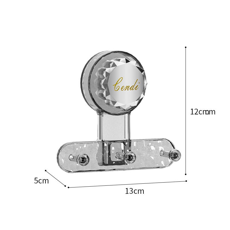 Multifunkcinis pasukamas siurbimo kabliukas, akrilinis, trijų eilių dizainas, be gręžimo, 3–5 kg apkrova