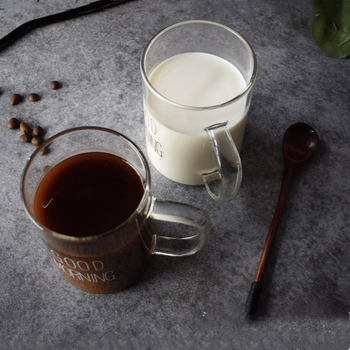 Οικιακό γυάλινο ποτήρι με λαβή, βορσίλικό γυαλί υψηλής αντοχής, ανθεκτικό σε ζεστά και κρύα ροφήματα, μοντέρνος μινιμαλιστικός σχεδιασμός, χειροποίητο φυσητό