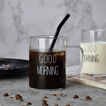 Οικιακό γυάλινο ποτήρι με λαβή, βορσίλικό γυαλί υψηλής αντοχής, ανθεκτικό σε ζεστά και κρύα ροφήματα, μοντέρνος μινιμαλιστικός σχεδιασμός, χειροποίητο φυσητό