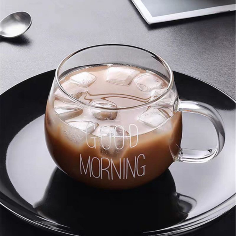 Οικιακό γυάλινο ποτήρι με λαβή, βορσίλικό γυαλί υψηλής αντοχής, ανθεκτικό σε ζεστά και κρύα ροφήματα, μοντέρνος μινιμαλιστικός σχεδιασμός, χειροποίητο φυσητό