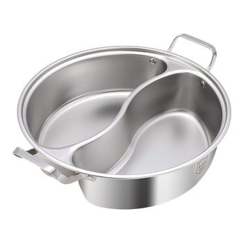 Yuanyang pot за индукционна печка, 304 неръждаема стомана, многослойно дъно, стъклен капак, капацитет 6,1–10 л