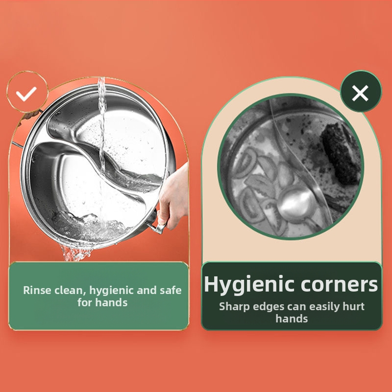 Yuanyang pot за индукционна печка, 304 неръждаема стомана, многослойно дъно, стъклен капак, капацитет 6,1–10 л