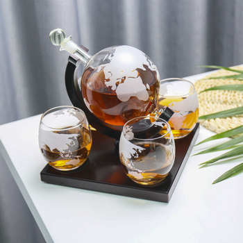 Globus dizaino stiklo dekanterių rinkinys, lengvasis prabangus retro stilius, svoris 1800 g